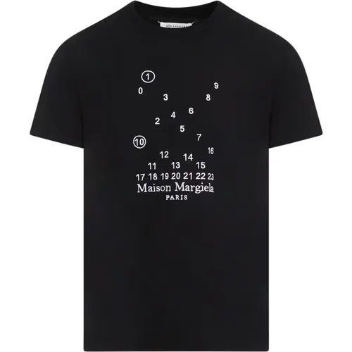 Schwarzes Numerisches Logo T-Shirt , Herren, Größe: XL - Maison Margiela - Modalova