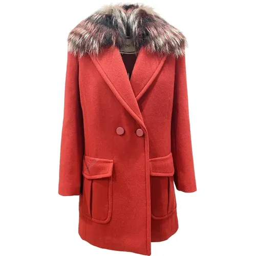 Winter Anorak with Fox Fur Collar , female, Sizes: XS - Fendi - Modalova