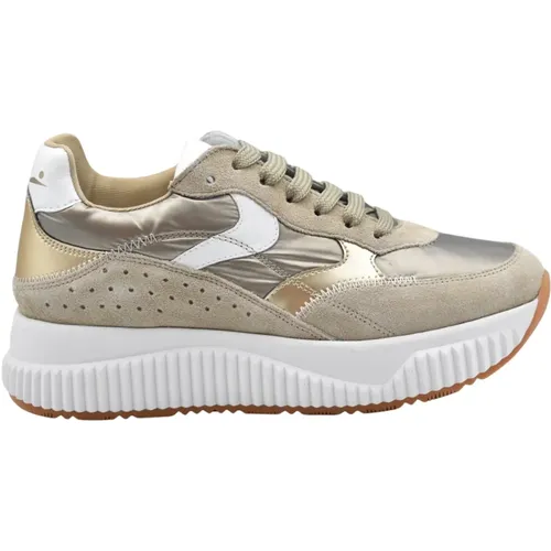 Sportliche Graue Wildleder Flache Schuhe , Damen, Größe: 36 EU - Voile blanche - Modalova