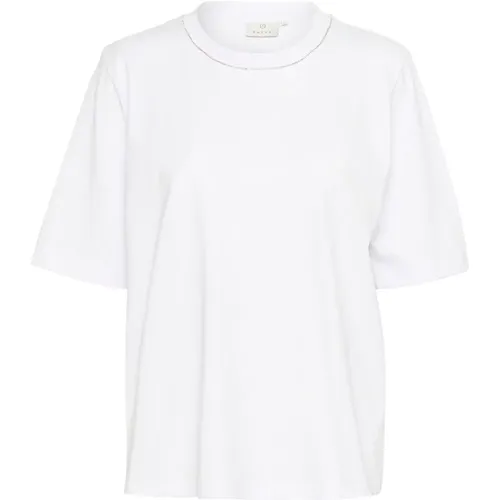 Weißes Optisches Tee Oversized Weiche Qualität , Damen, Größe: M - Kaffe - Modalova