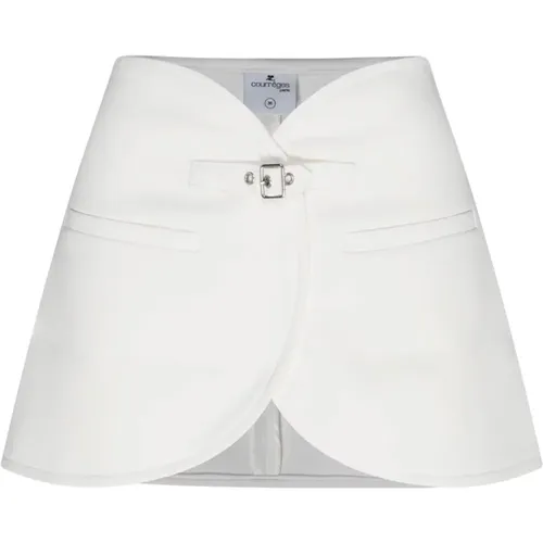 Twill Mini Skirt Buckle Pockets , female, Sizes: XS - Courrèges - Modalova