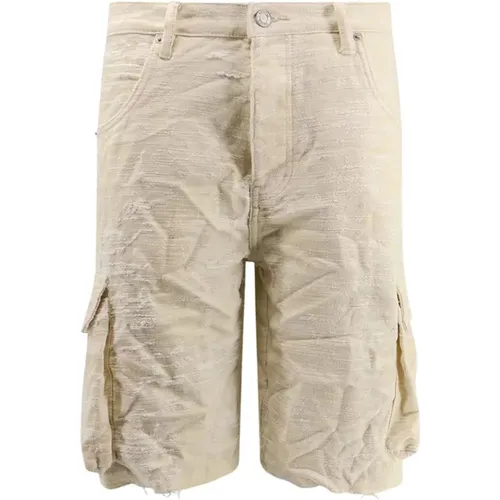Klassische Cargo Shorts Elfenbein Weiß - Purple Brand - Modalova