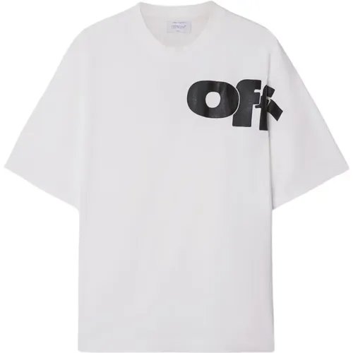 Off , Shared Logo Skate T-Shirt , male, Sizes: M - Off White - Modalova