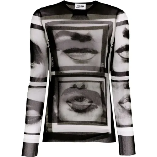Mesh Face Print Top , female, Sizes: M, XS - Jean Paul Gaultier - Modalova