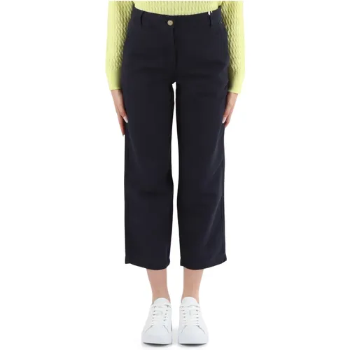 Baumwoll Leinen Straight Fit Hose , Damen, Größe: S - Tommy Hilfiger - Modalova