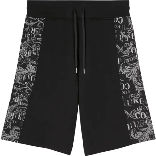 Baroque Logo Couture Sweat Shorts , male, Sizes: L, M, S - Versace Jeans Couture - Modalova