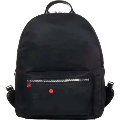 Elegant Nylon Leather Backpack , male, Sizes: ONE SIZE - Kiton - Modalova