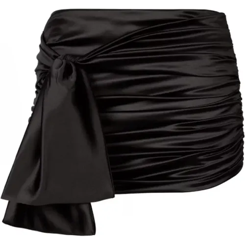 Satin Knot-Detail Miniskirt , female, Sizes: S, 2XS, XS - Dolce & Gabbana - Modalova