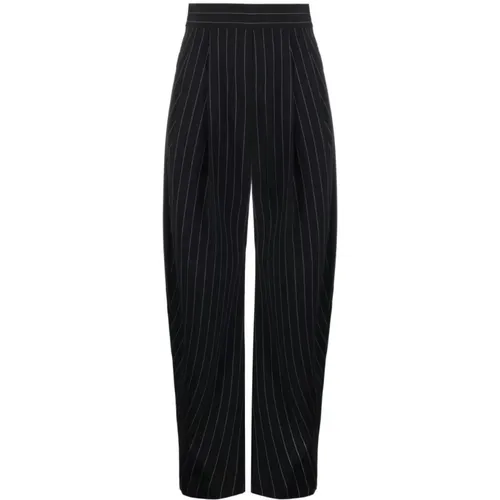 Pinstriped Wide Leg Trousers , female, Sizes: 2XS - The Attico - Modalova