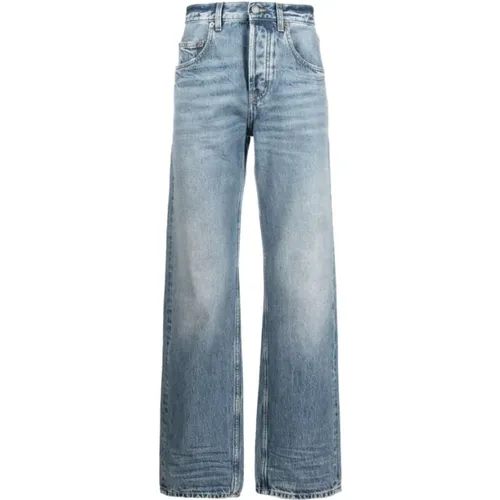 Hellblaue Straight-Leg Jeans , Damen, Größe: W29 - Saint Laurent - Modalova