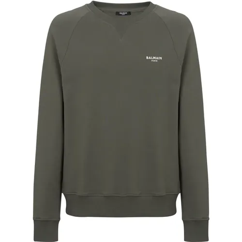 Flocked sweatshirt , Herren, Größe: M - Balmain - Modalova