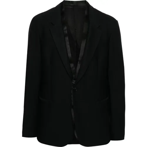 Textured Finish Layered Jacket , male, Sizes: XL, 2XL, L - Giorgio Armani - Modalova