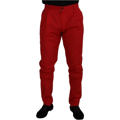 Rote Baumwollhose Jeans , Herren, Größe: XL - Dolce & Gabbana - Modalova