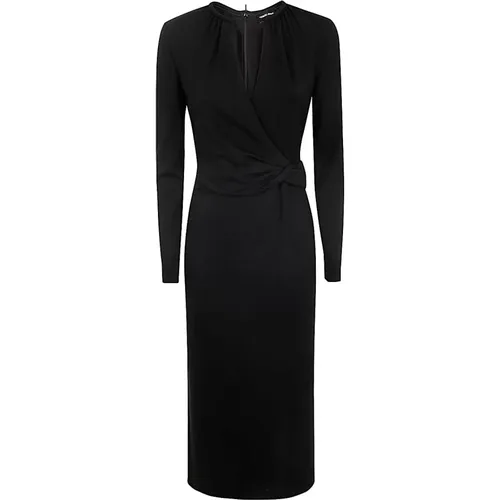 Crew Neck Midi Dress , female, Sizes: L, M - Giorgio Armani - Modalova