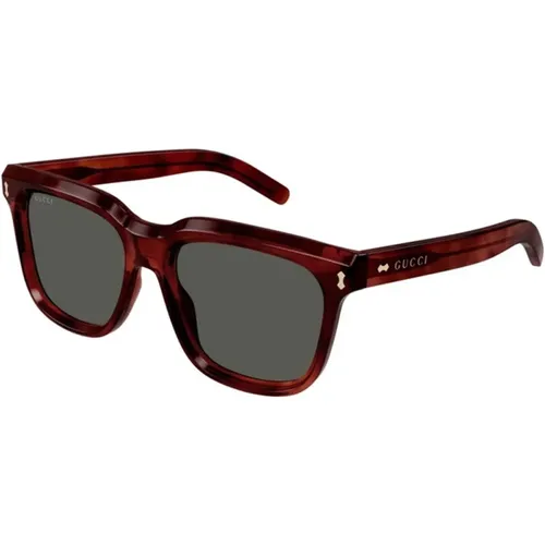 Stylish Havana Grey Sunglasses , male, Sizes: 53 MM - Gucci - Modalova