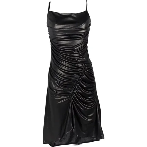 Schwarzes Plissiertes Drapiertes Kleid , Damen, Größe: S - Marine Serre - Modalova
