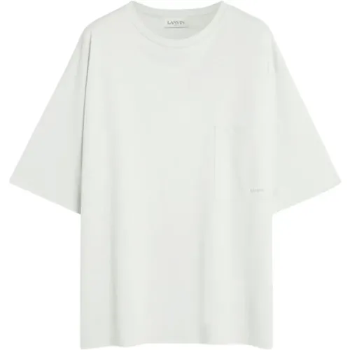 Weißes Taschen-Tee Oversize Baumwoll-T-Shirt , Herren, Größe: XS - Lanvin - Modalova