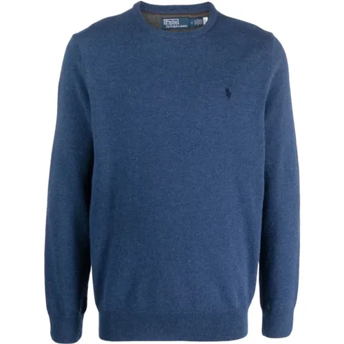 Blaue Sweaters LS CN Pp-Langarm-Pullover , Herren, Größe: 2XL - Polo Ralph Lauren - Modalova
