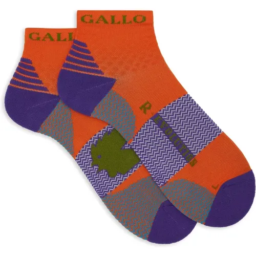 Orange Chevron Kurze Socken Gallo - Gallo - Modalova