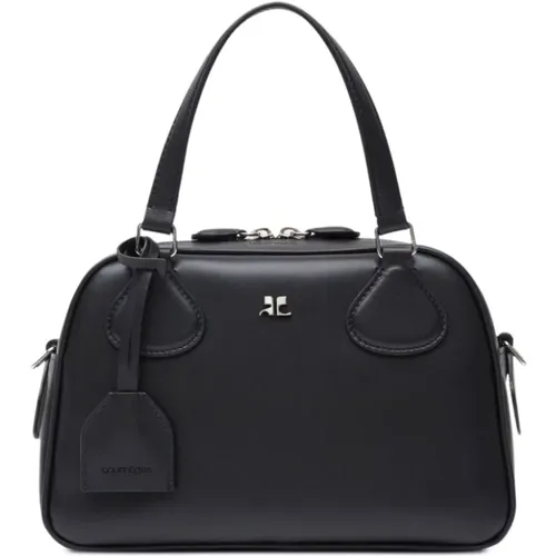 Leather Handbag with Metal Logo , female, Sizes: ONE SIZE - Courrèges - Modalova