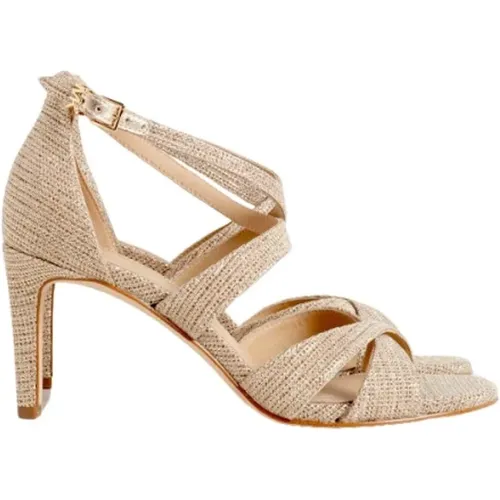 Glitter Fabric Mid-Heel Cross Strap Sandals , female, Sizes: 4 1/2 UK, 3 UK, 4 UK - Michael Kors - Modalova