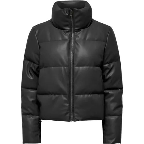 Elsie Leder Bomberjacke Damen , Damen, Größe: XS - Only - Modalova