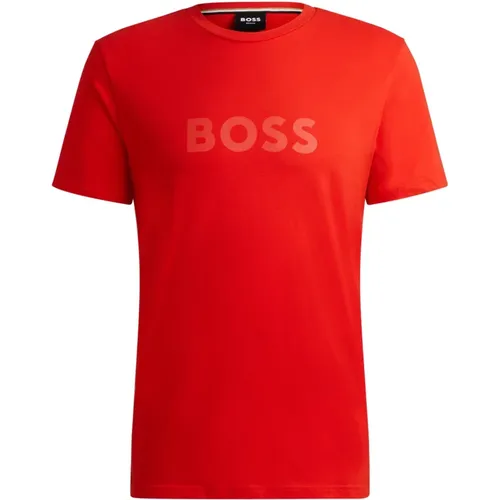 Herren T-Shirt aus Bio-Baumwolle , Herren, Größe: L - Boss - Modalova