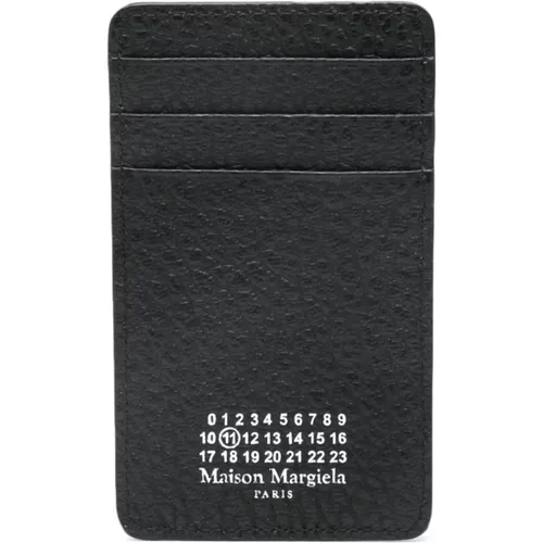 Geldbörse aus schwarzem Leder mit Signaturlogo , Herren, Größe: ONE Size - Maison Margiela - Modalova