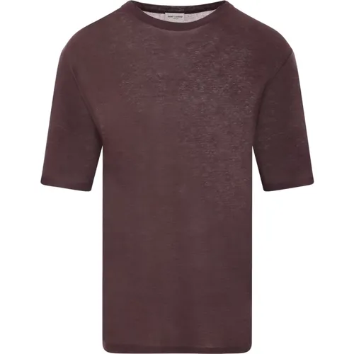 Oversize Cotton T-shirt , male, Sizes: XL, S, M, L - Saint Laurent - Modalova
