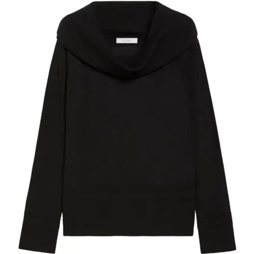 Schwarzer Pullover mit Langen Ärmeln , Damen, Größe: S - Max Mara - Modalova