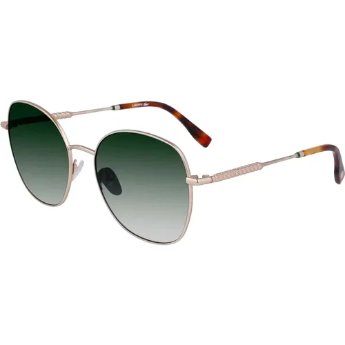 Matte Gold/Green Shaded Sonnenbrille , Damen, Größe: 56 MM - Lacoste - Modalova