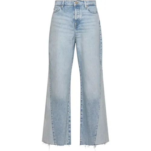 Blaue Jeans Zoey Mitte Sommer Panel , Damen, Größe: W30 - 7 For All Mankind - Modalova