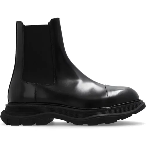 Leather platform ankle boots , male, Sizes: 10 UK, 9 UK, 7 UK, 6 UK, 8 UK - alexander mcqueen - Modalova
