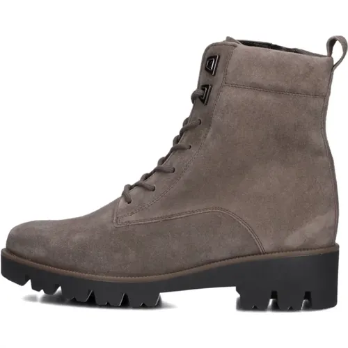 Taupe Wildleder Schnürstiefel , Damen, Größe: 37 1/2 EU - Gabor - Modalova