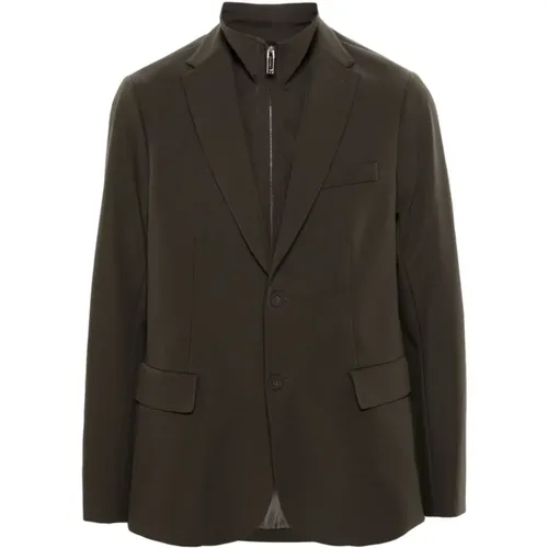 Layered Jacket Notched Lapels , male, Sizes: L, S, XL - Emporio Armani - Modalova