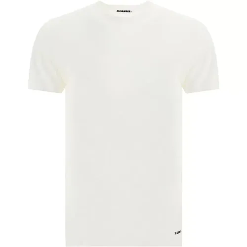 Weißes T-Shirt - Regular Fit - 100% Baumwolle , Herren, Größe: 2XL - Jil Sander - Modalova