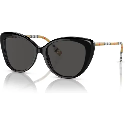 Schwarze/Dunkelgraue Sonnenbrille,Peach/ Shaded Sonnenbrille, Sonnenbrille mit dunkelgrauen Gläsern - Burberry - Modalova