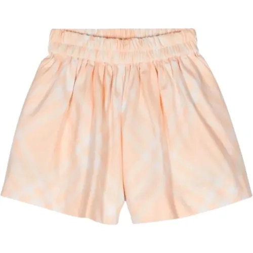 Rosa karierte Kinder-Shorts Slip-On - Burberry - Modalova