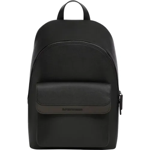 Stylischer Rucksack mit Reißverschluss und Logo - Emporio Armani - Modalova