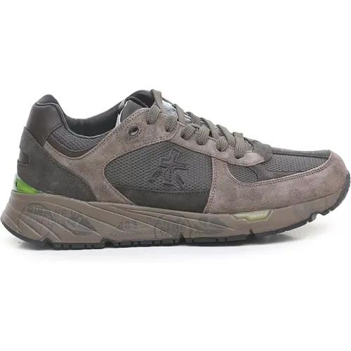 Wildleder-Sneakers in Tortora mit Lederdetail , Herren, Größe: 43 EU - Premiata - Modalova