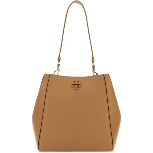 Stylish Camel Leather Handbag , female, Sizes: ONE SIZE - TORY BURCH - Modalova