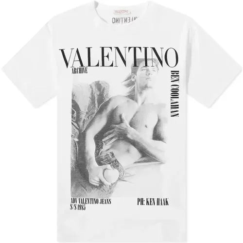 Cotton T-Shirt with Logo Print , male, Sizes: L, M - Valentino - Modalova