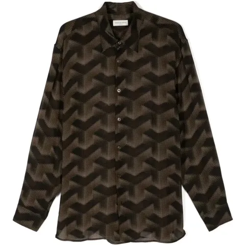 Anthracite Shirt 01190-Croom 9130 , male, Sizes: M, L - Dries Van Noten - Modalova