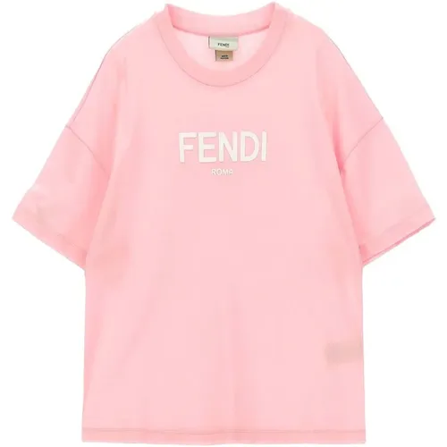 Junior Rosa T-Shirt mit Roma Print - Fendi - Modalova