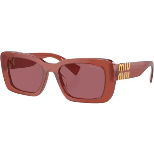 Stylish Sunglasses in Cognac Opal , female, Sizes: 53 MM - Miu Miu - Modalova