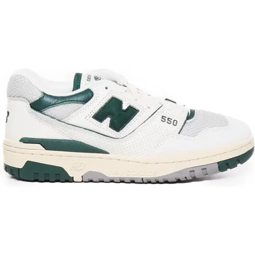 Weiße Grüne Leder Stoff Sneakers - New Balance - Modalova