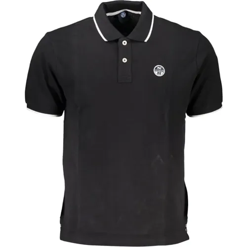 Schwarzes Baumwoll-Poloshirt mit Kurzen Ärmeln , Herren, Größe: XL - North Sails - Modalova