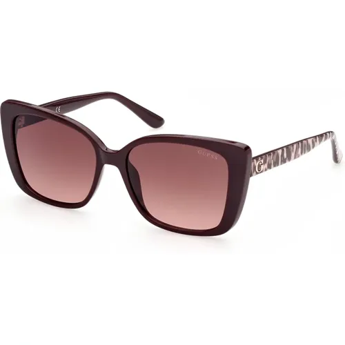 Golden Gradient Brown Sunglasses , female, Sizes: 56 MM - Guess - Modalova