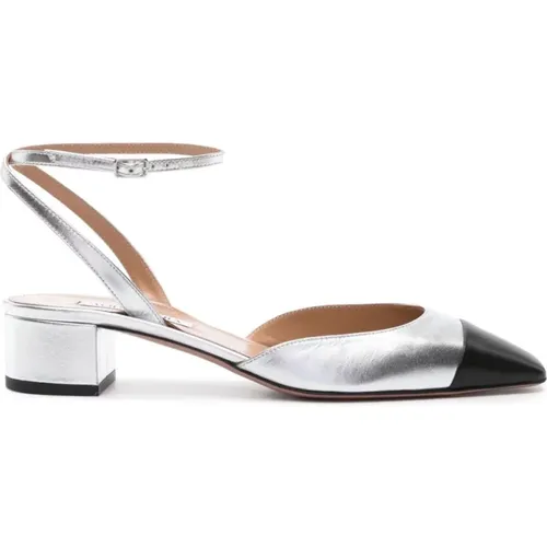 Silver Black Flirt Sandals , female, Sizes: 5 UK, 3 UK, 8 UK, 4 UK, 7 UK, 6 UK - Aquazzura - Modalova