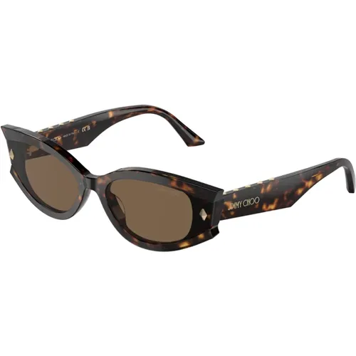 Stylish Eyeglasses in Havana Brown , female, Sizes: 62 MM - Jimmy Choo - Modalova